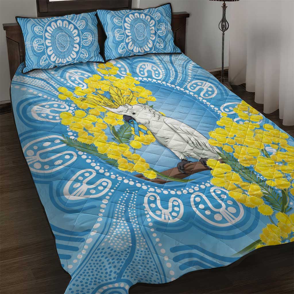 World Diabetes Day Australia Quilt Bed Set Yellow-crested Cockatoo Golden Wattle Aboriginal - Aussie Hoodie