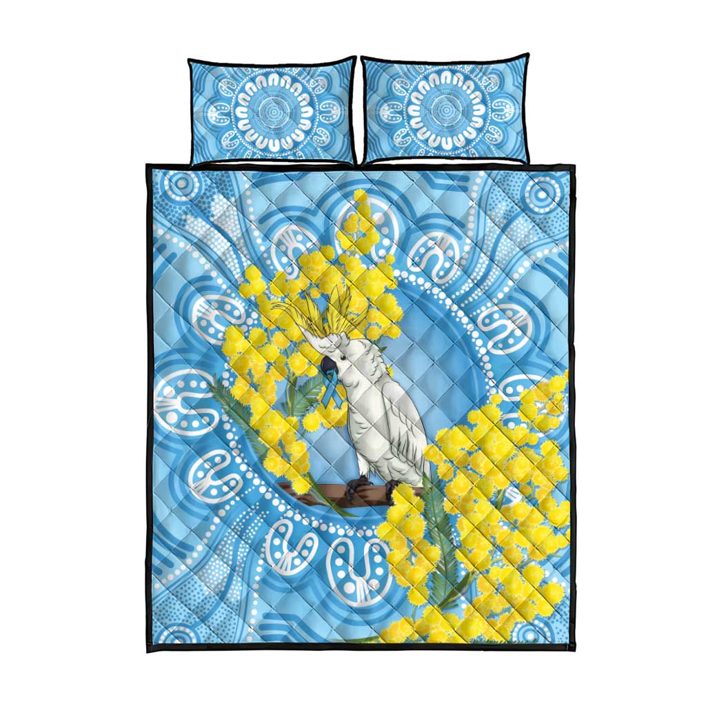 World Diabetes Day Australia Quilt Bed Set Yellow-crested Cockatoo Golden Wattle Aboriginal - Aussie Hoodie