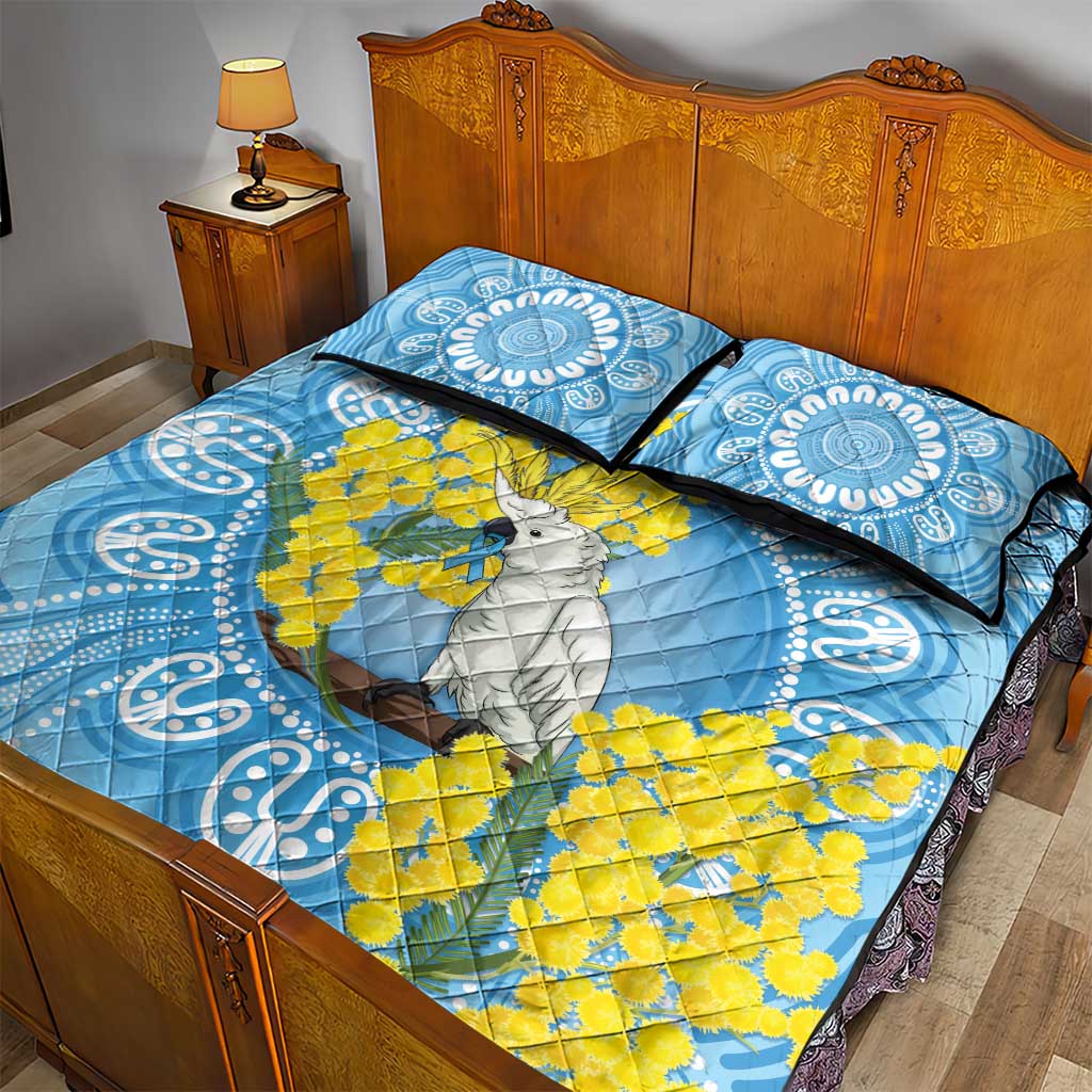 World Diabetes Day Australia Quilt Bed Set Yellow-crested Cockatoo Golden Wattle Aboriginal - Aussie Hoodie
