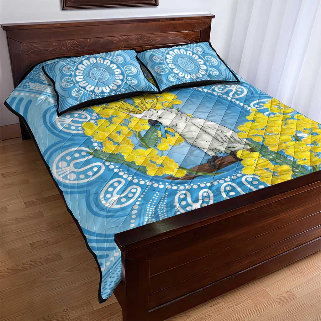 World Diabetes Day Australia Quilt Bed Set Yellow-crested Cockatoo Golden Wattle Aboriginal - Aussie Hoodie