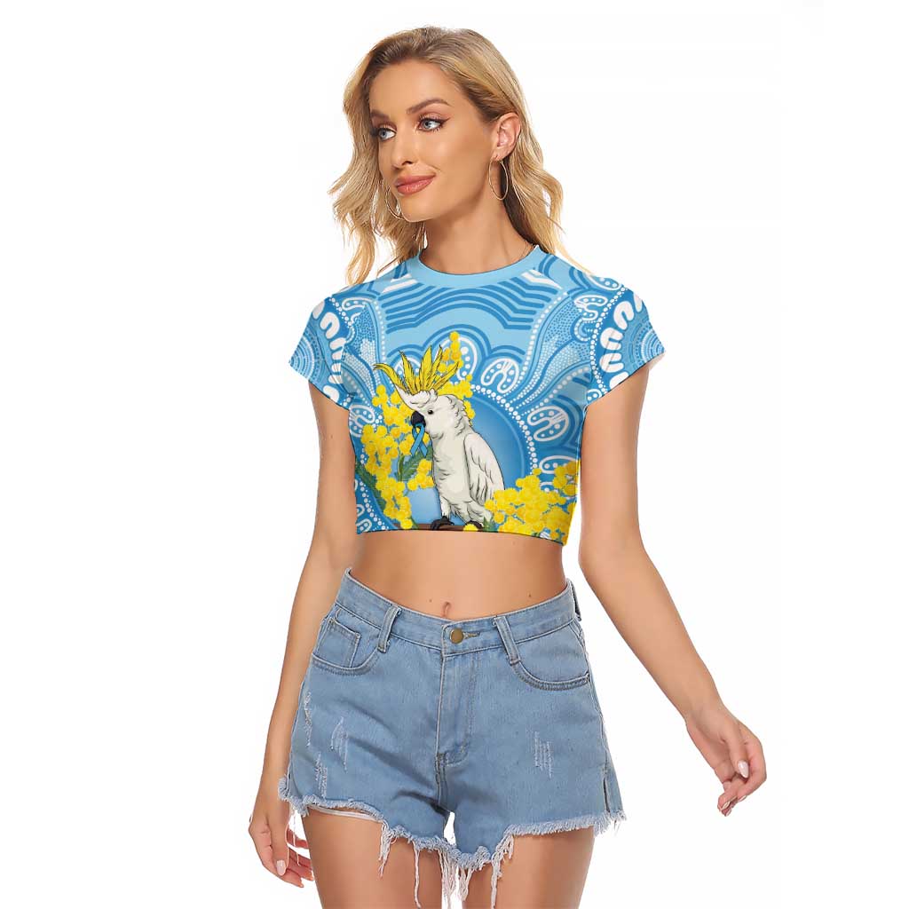 World Diabetes Day Australia Raglan Cropped T Shirt Yellow-crested Cockatoo Golden Wattle Aboriginal - Aussie Hoodie