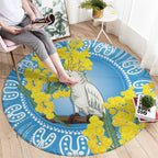 World Diabetes Day Australia Round Carpet Yellow-crested Cockatoo Golden Wattle Aboriginal - Aussie Hoodie