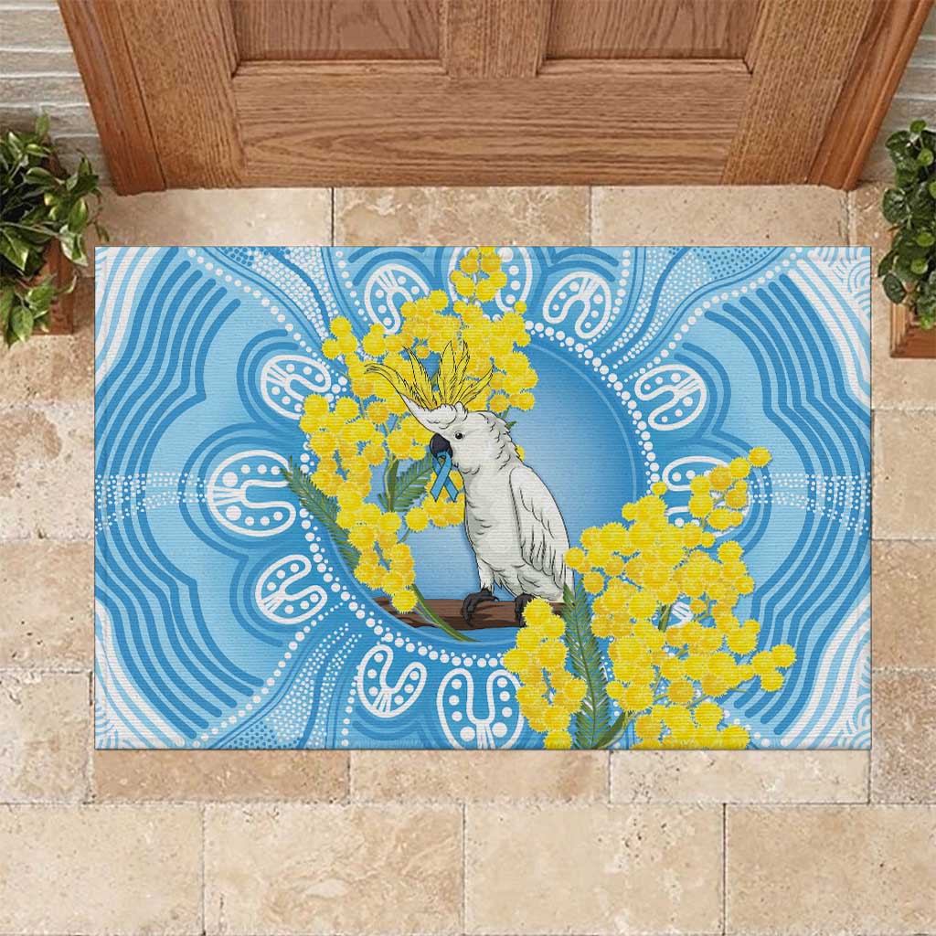 World Diabetes Day Australia Rubber Doormat Yellow-crested Cockatoo Golden Wattle Aboriginal - Aussie Hoodie