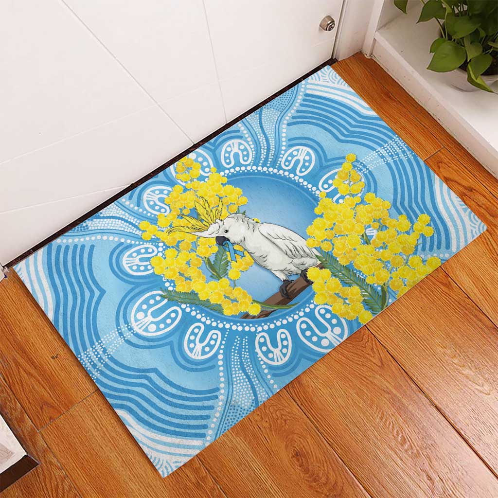 World Diabetes Day Australia Rubber Doormat Yellow-crested Cockatoo Golden Wattle Aboriginal - Aussie Hoodie