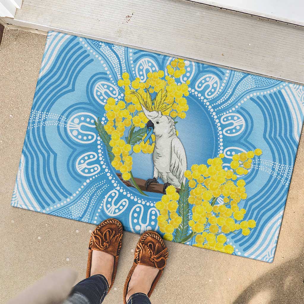 World Diabetes Day Australia Rubber Doormat Yellow-crested Cockatoo Golden Wattle Aboriginal - Aussie Hoodie