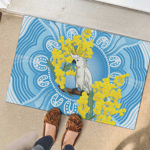 World Diabetes Day Australia Rubber Doormat Yellow-crested Cockatoo Golden Wattle Aboriginal - Aussie Hoodie