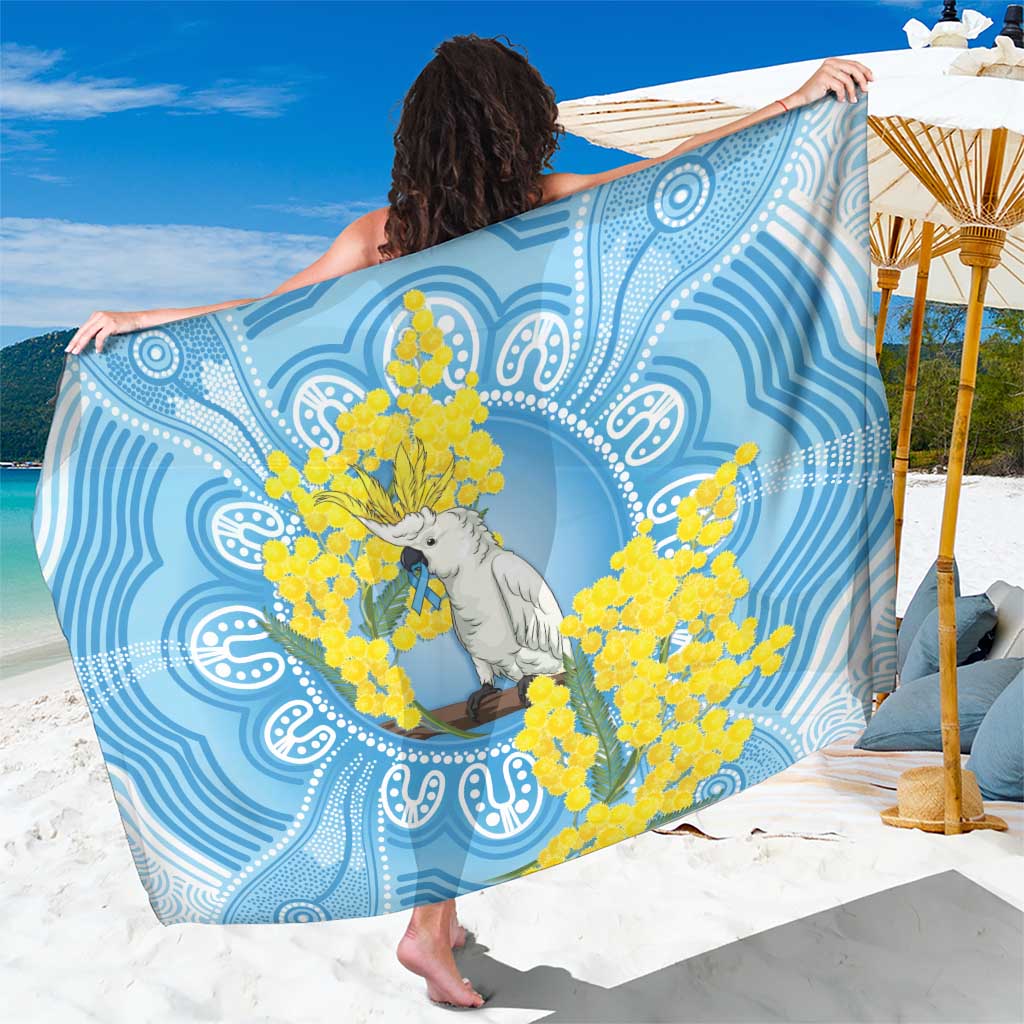 World Diabetes Day Australia Sarong Yellow-crested Cockatoo Golden Wattle Aboriginal - Aussie Hoodie
