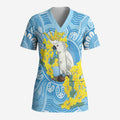 World Diabetes Day Australia Scrub Top Yellow-crested Cockatoo Golden Wattle Aboriginal - Aussie Hoodie