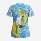World Diabetes Day Australia Scrub Top Yellow-crested Cockatoo Golden Wattle Aboriginal - Aussie Hoodie