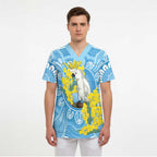 World Diabetes Day Australia Scrub Top Yellow-crested Cockatoo Golden Wattle Aboriginal - Aussie Hoodie