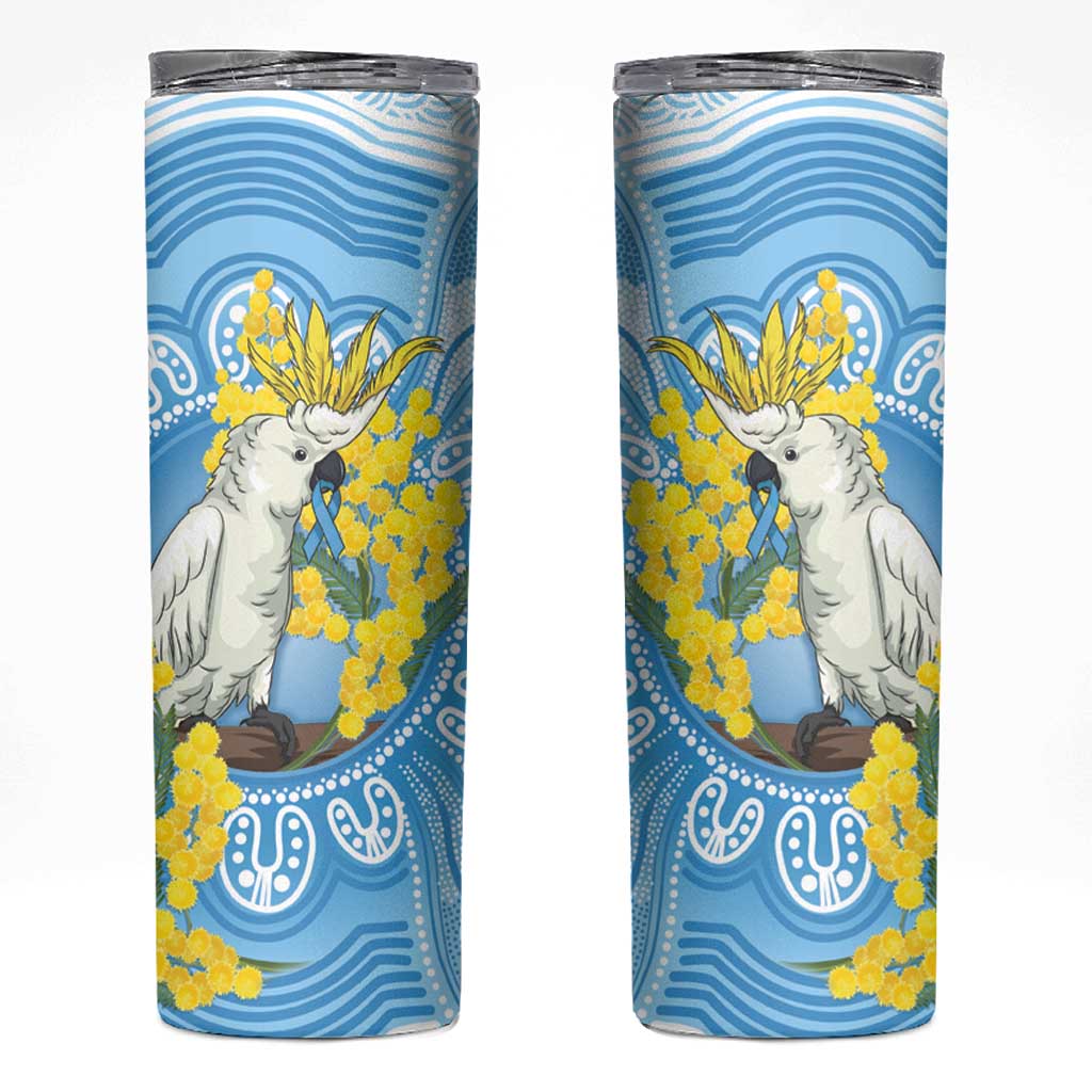 World Diabetes Day Australia Skinny Tumbler Yellow-crested Cockatoo Golden Wattle Aboriginal - Aussie Hoodie