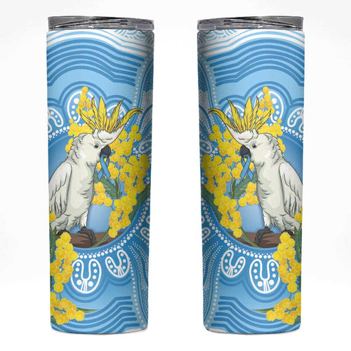 World Diabetes Day Australia Skinny Tumbler Yellow-crested Cockatoo Golden Wattle Aboriginal - Aussie Hoodie