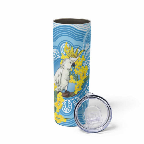 World Diabetes Day Australia Skinny Tumbler Yellow-crested Cockatoo Golden Wattle Aboriginal - Aussie Hoodie