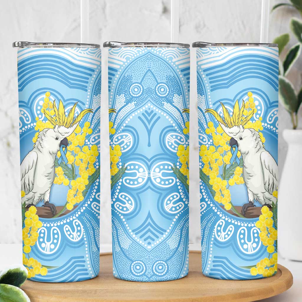 World Diabetes Day Australia Skinny Tumbler Yellow-crested Cockatoo Golden Wattle Aboriginal - Aussie Hoodie