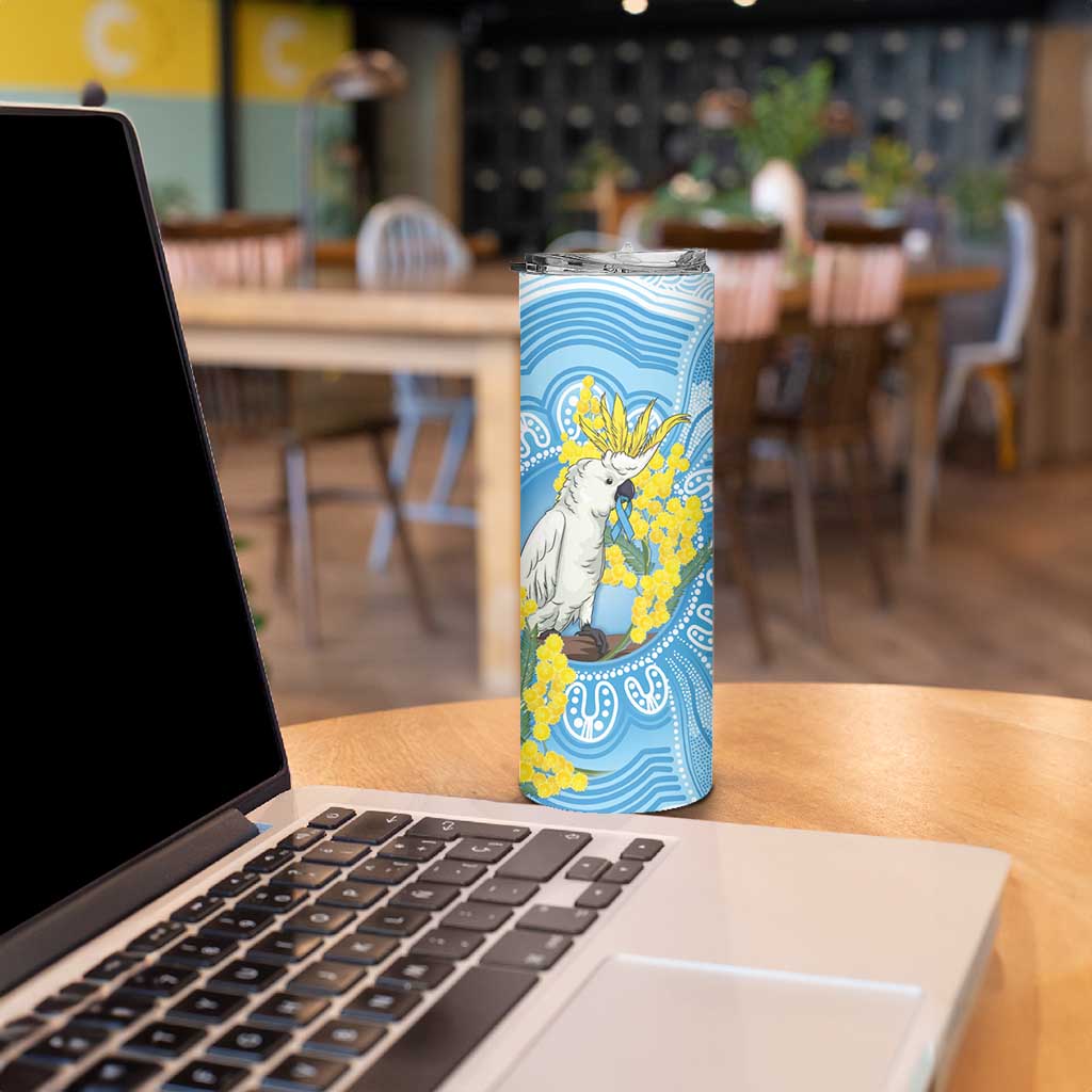 World Diabetes Day Australia Skinny Tumbler Yellow-crested Cockatoo Golden Wattle Aboriginal - Aussie Hoodie