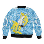 World Diabetes Day Australia Sleeve Zip Bomber Jacket Yellow-crested Cockatoo Golden Wattle Aboriginal - Aussie Hoodie