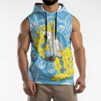 World Diabetes Day Australia Sleeveless Hoodie Yellow-crested Cockatoo Golden Wattle Aboriginal - Aussie Hoodie