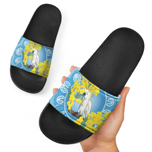 World Diabetes Day Australia Slide Sandals Yellow-crested Cockatoo Golden Wattle Aboriginal - Aussie Hoodie
