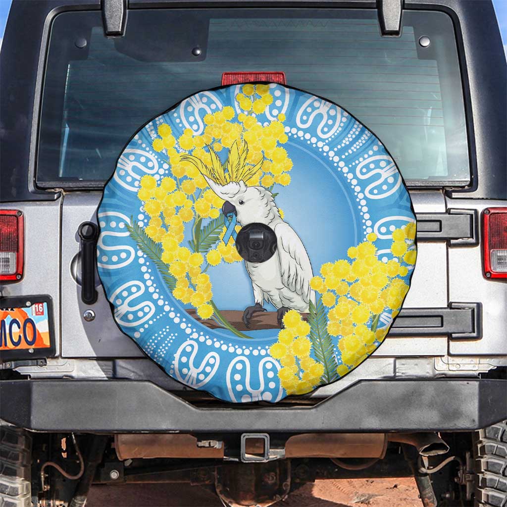 World Diabetes Day Australia Spare Tire Cover Yellow-crested Cockatoo Golden Wattle Aboriginal - Aussie Hoodie