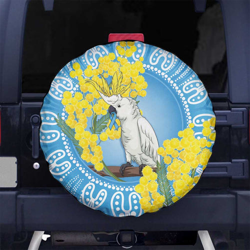 World Diabetes Day Australia Spare Tire Cover Yellow-crested Cockatoo Golden Wattle Aboriginal - Aussie Hoodie