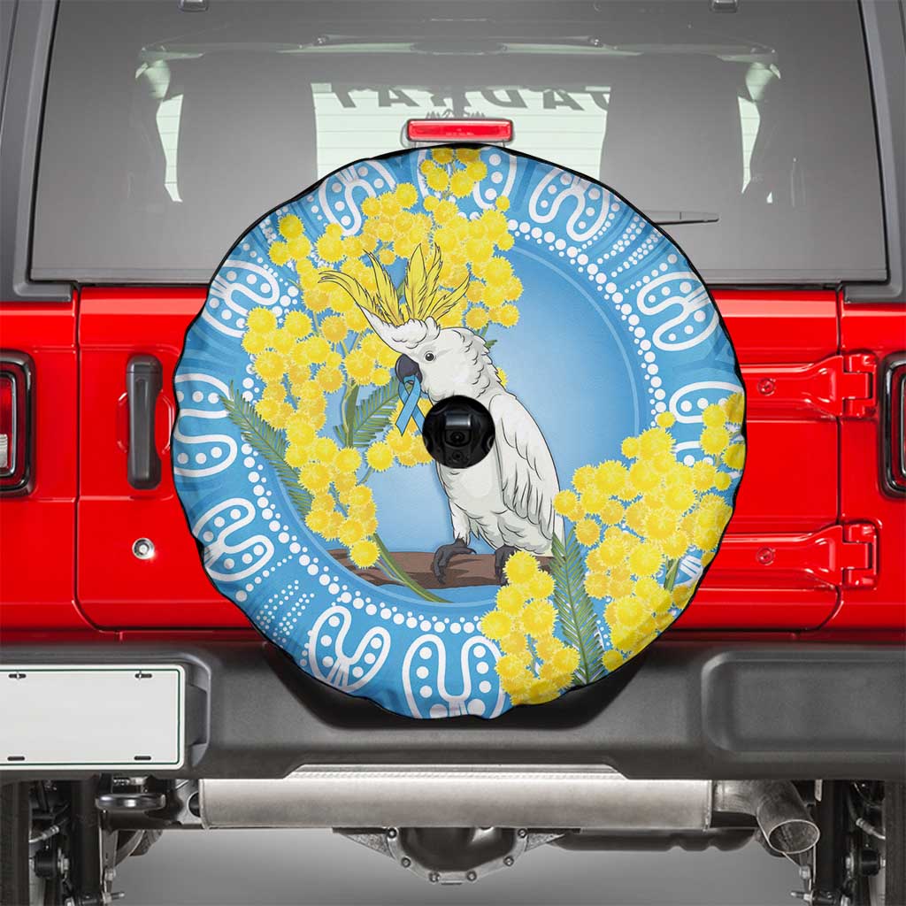 World Diabetes Day Australia Spare Tire Cover Yellow-crested Cockatoo Golden Wattle Aboriginal - Aussie Hoodie