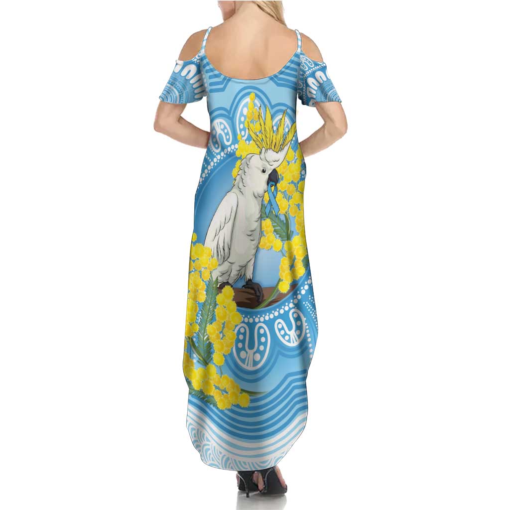 World Diabetes Day Australia Summer Maxi Dress Yellow-crested Cockatoo Golden Wattle Aboriginal - Aussie Hoodie