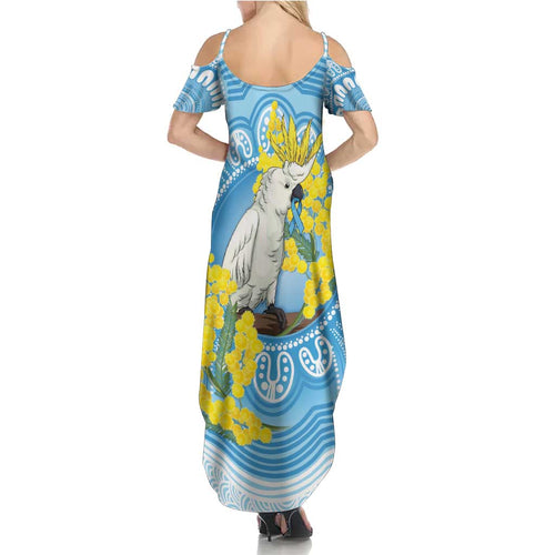 World Diabetes Day Australia Summer Maxi Dress Yellow-crested Cockatoo Golden Wattle Aboriginal - Aussie Hoodie