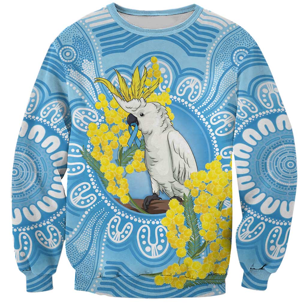 World Diabetes Day Australia Sweatshirt Yellow-crested Cockatoo Golden Wattle Aboriginal - Aussie Hoodie