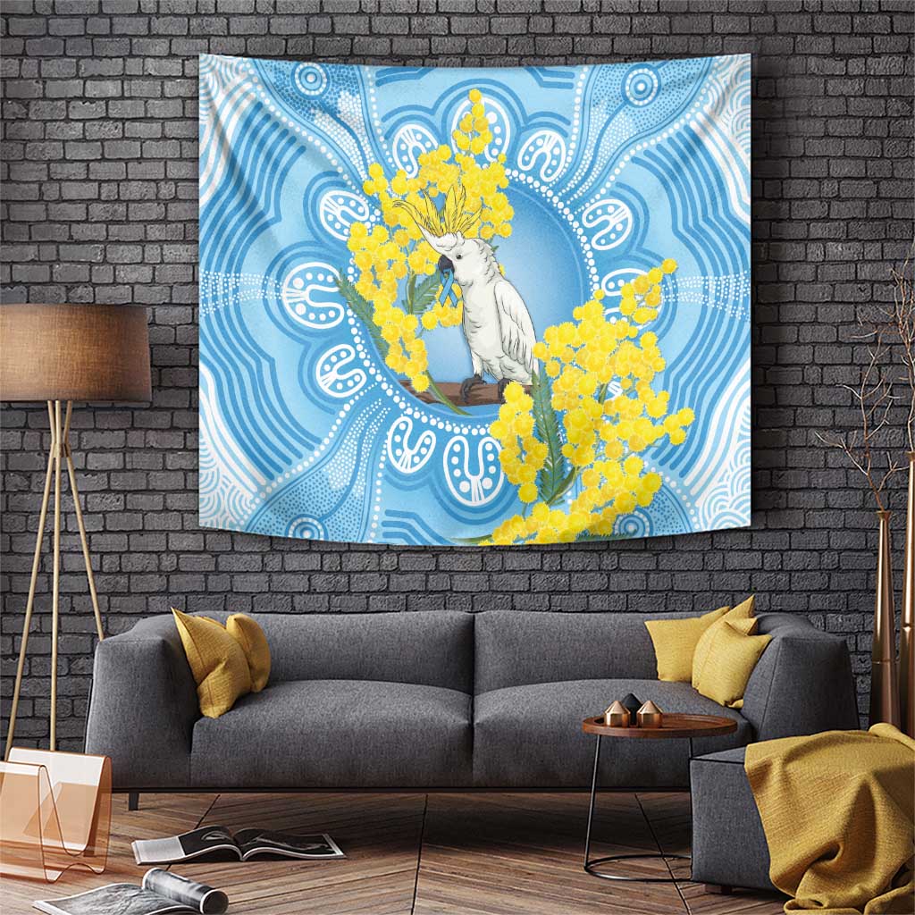 World Diabetes Day Australia Tapestry Yellow-crested Cockatoo Golden Wattle Aboriginal - Aussie Hoodie