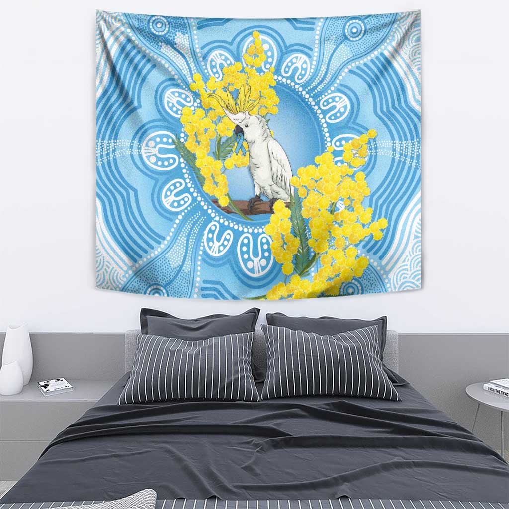 World Diabetes Day Australia Tapestry Yellow-crested Cockatoo Golden Wattle Aboriginal - Aussie Hoodie