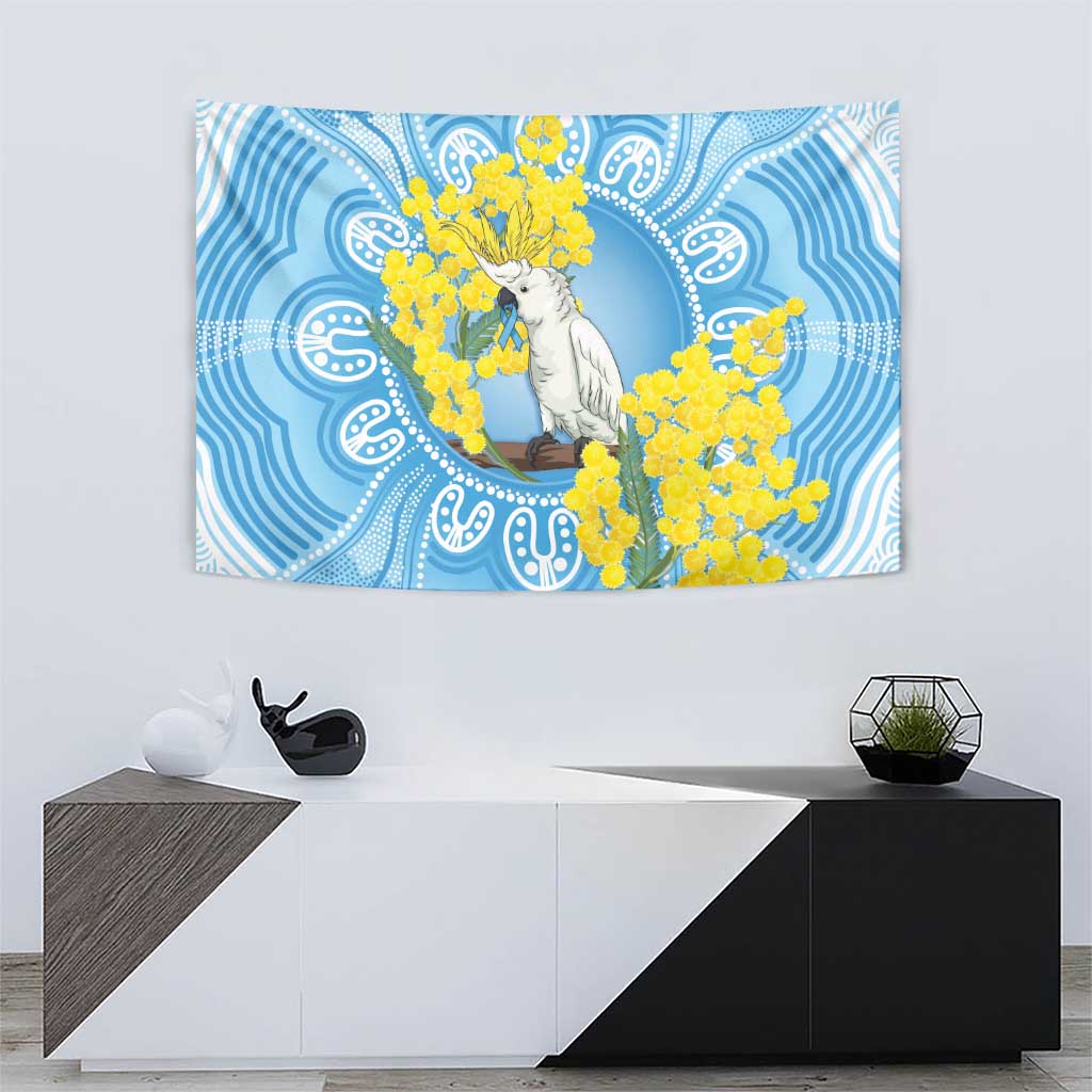 World Diabetes Day Australia Tapestry Yellow-crested Cockatoo Golden Wattle Aboriginal - Aussie Hoodie