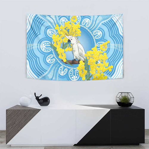 World Diabetes Day Australia Tapestry Yellow-crested Cockatoo Golden Wattle Aboriginal - Aussie Hoodie