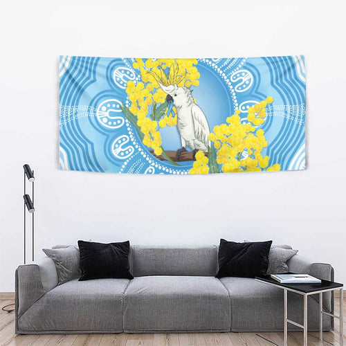 World Diabetes Day Australia Tapestry Yellow-crested Cockatoo Golden Wattle Aboriginal - Aussie Hoodie