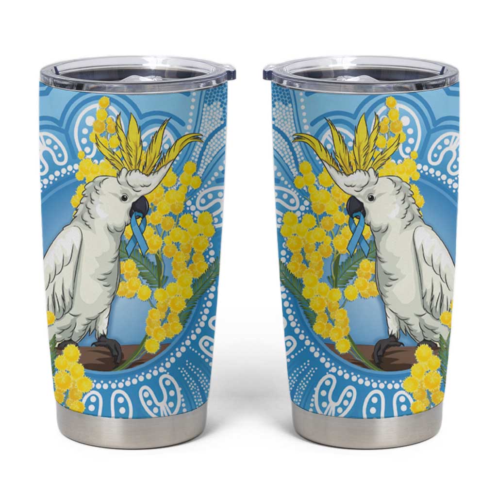 World Diabetes Day Australia Tumbler Cup Yellow-crested Cockatoo Golden Wattle Aboriginal - Aussie Hoodie
