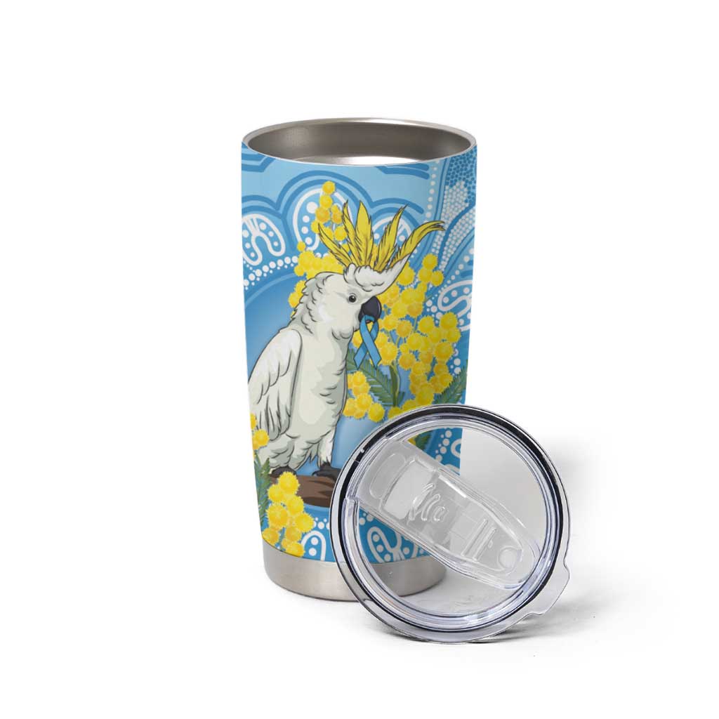 World Diabetes Day Australia Tumbler Cup Yellow-crested Cockatoo Golden Wattle Aboriginal - Aussie Hoodie