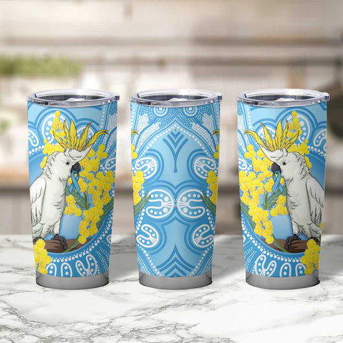World Diabetes Day Australia Tumbler Cup Yellow-crested Cockatoo Golden Wattle Aboriginal - Aussie Hoodie