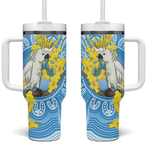 World Diabetes Day Australia Tumbler With Handle Yellow-crested Cockatoo Golden Wattle Aboriginal - Aussie Hoodie