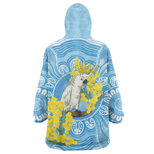 World Diabetes Day Australia Wearable Blanket Hoodie Yellow-crested Cockatoo Golden Wattle Aboriginal - Aussie Hoodie