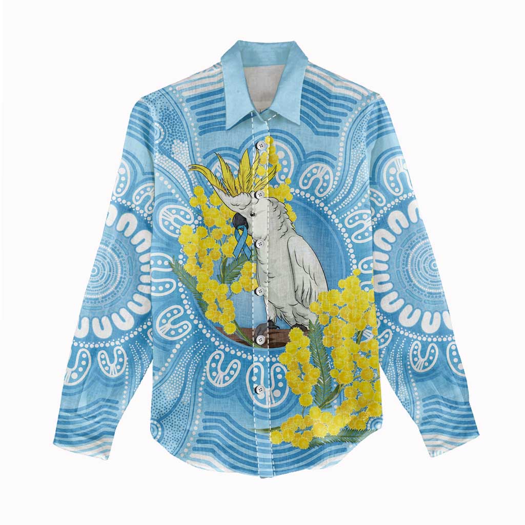 World Diabetes Day Australia Women Casual Shirt Yellow-crested Cockatoo Golden Wattle Aboriginal - Aussie Hoodie