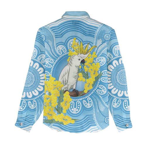 World Diabetes Day Australia Women Casual Shirt Yellow-crested Cockatoo Golden Wattle Aboriginal - Aussie Hoodie