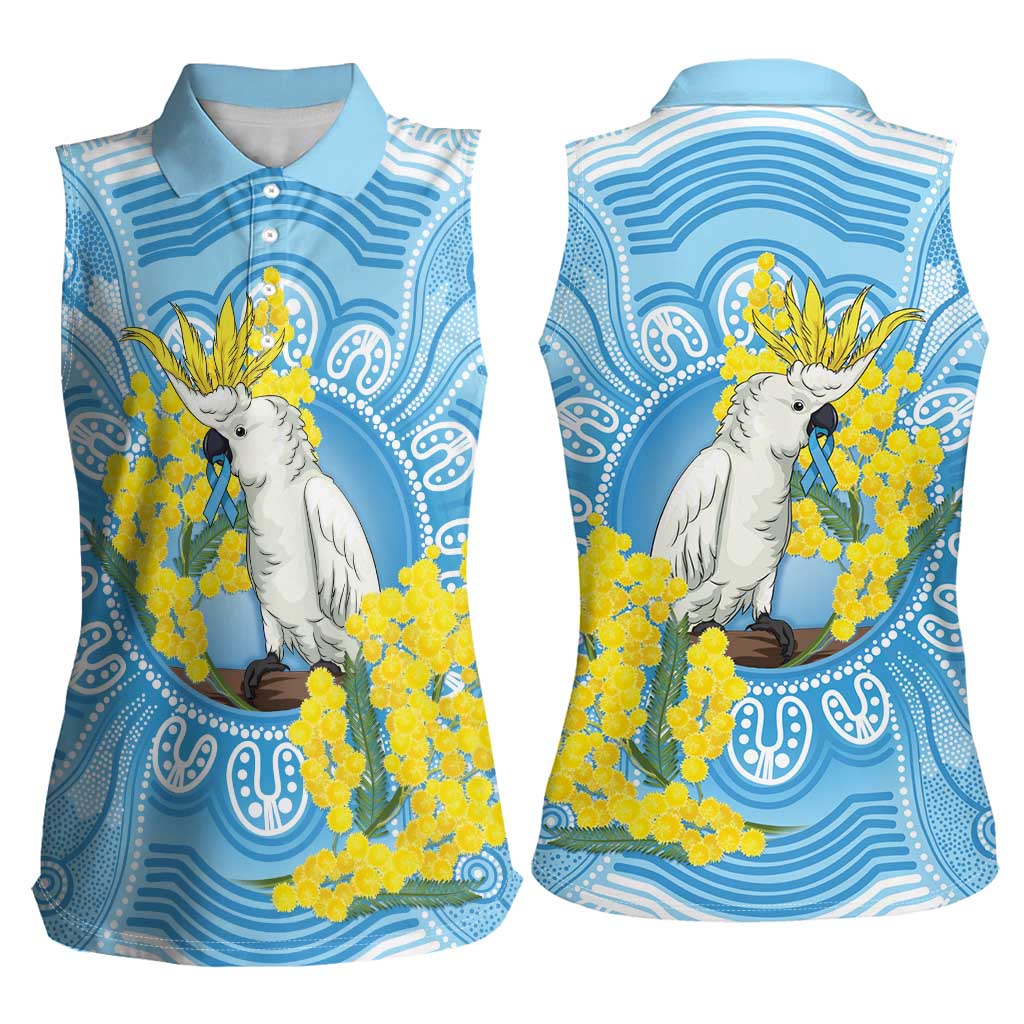World Diabetes Day Australia Women Sleeveless Polo Shirt Yellow-crested Cockatoo Golden Wattle Aboriginal - Aussie Hoodie