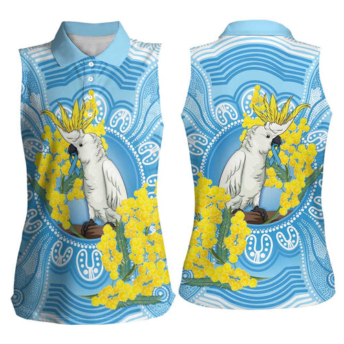 World Diabetes Day Australia Women Sleeveless Polo Shirt Yellow-crested Cockatoo Golden Wattle Aboriginal - Aussie Hoodie
