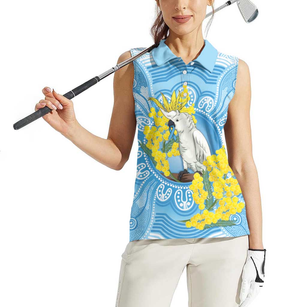 World Diabetes Day Australia Women Sleeveless Polo Shirt Yellow-crested Cockatoo Golden Wattle Aboriginal - Aussie Hoodie