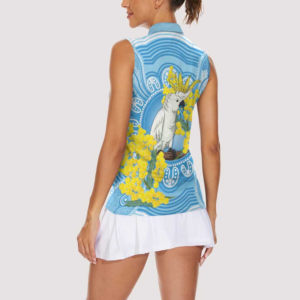World Diabetes Day Australia Women Sleeveless Polo Shirt Yellow-crested Cockatoo Golden Wattle Aboriginal - Aussie Hoodie