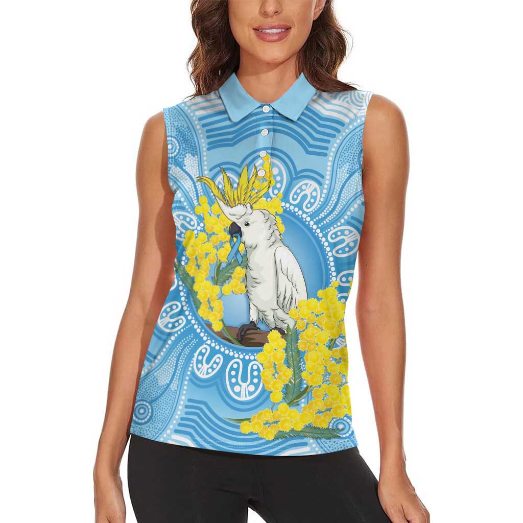 World Diabetes Day Australia Women Sleeveless Polo Shirt Yellow-crested Cockatoo Golden Wattle Aboriginal - Aussie Hoodie