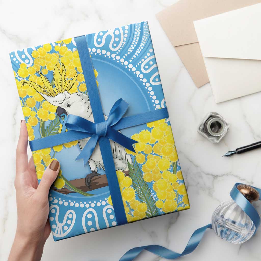 World Diabetes Day Australia Wrapping Paper Yellow-crested Cockatoo Golden Wattle Aboriginal - Aussie Hoodie