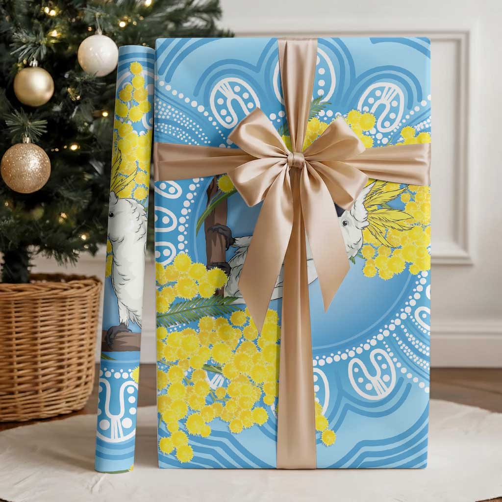 World Diabetes Day Australia Wrapping Paper Yellow-crested Cockatoo Golden Wattle Aboriginal - Aussie Hoodie