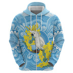 World Diabetes Day Australia Zip Hoodie Yellow-crested Cockatoo Golden Wattle Aboriginal - Aussie Hoodie