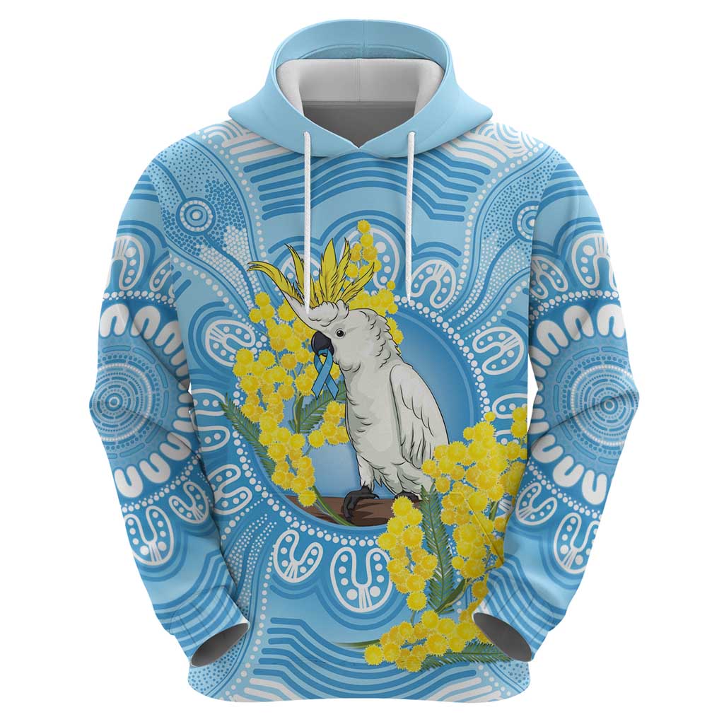 World Diabetes Day Australia Zip Hoodie Yellow-crested Cockatoo Golden Wattle Aboriginal - Aussie Hoodie