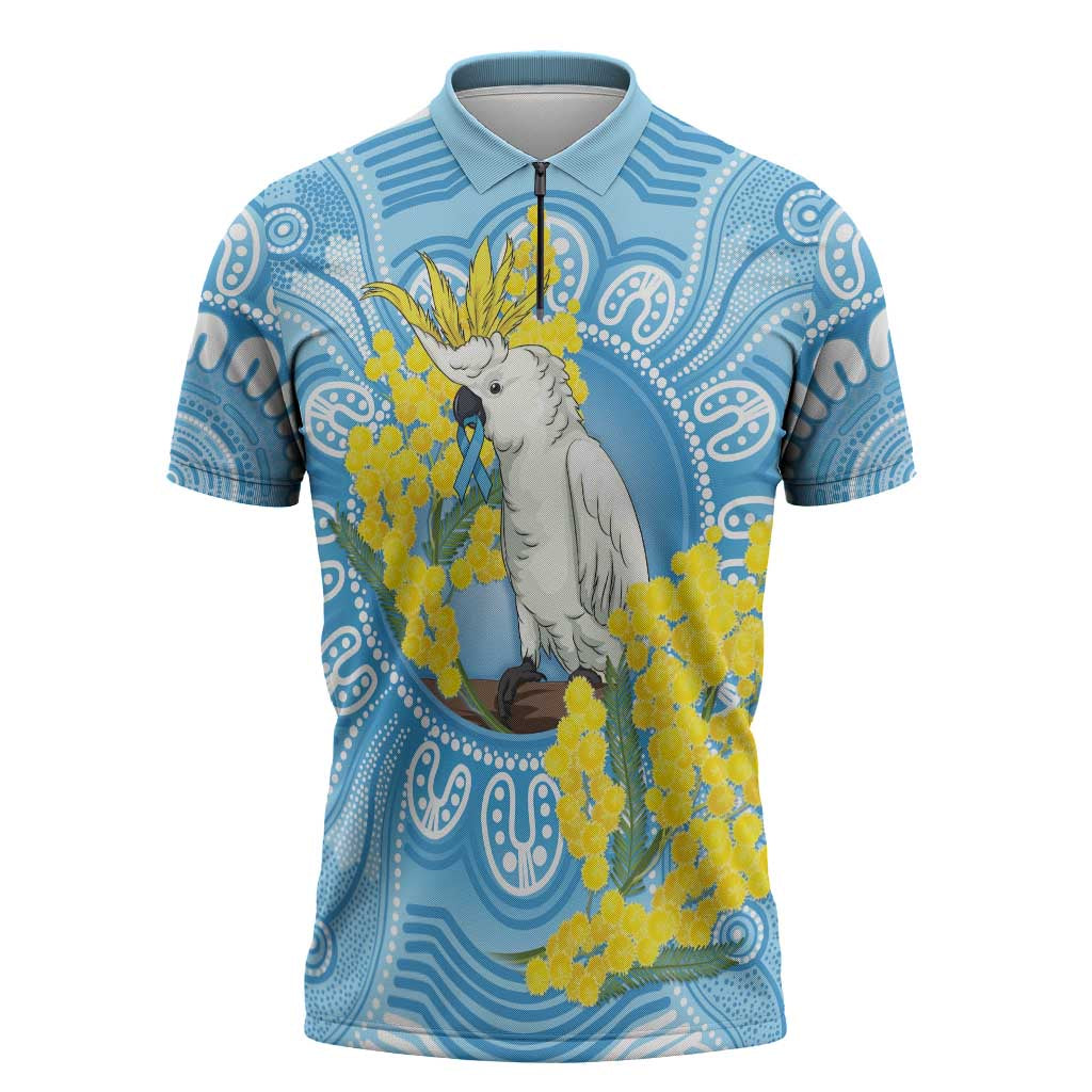 World Diabetes Day Australia Zipper Polo Shirt Yellow-crested Cockatoo Golden Wattle Aboriginal - Aussie Hoodie